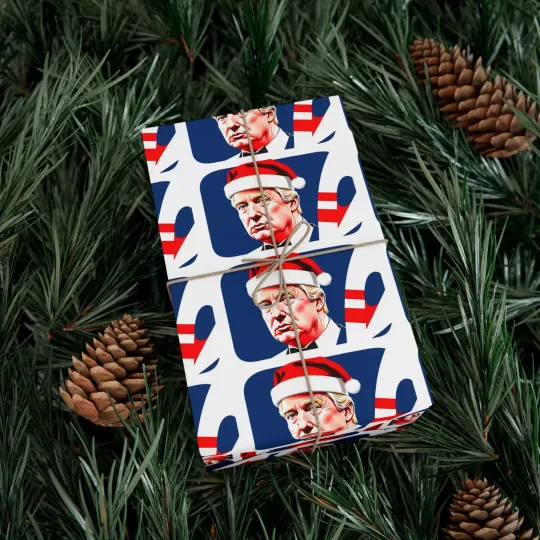 Discover Wrapping Paper - Donald Trump MAGA Christmas Gift Wrap, Conservative Holiday