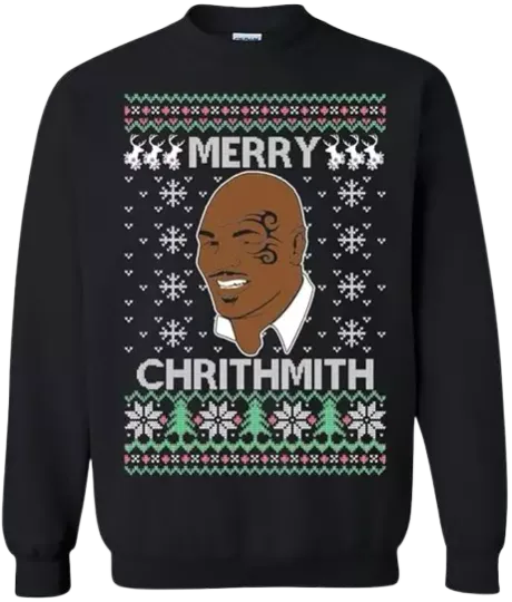 Discover Iron Mike Tyson Merry Chrithmith Ugly Christmas Graphic Crewneck Sweatshirt