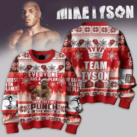 Discover Mike Tyson Team Iron Tyson Brooklyn Christmas Ugly Sweater