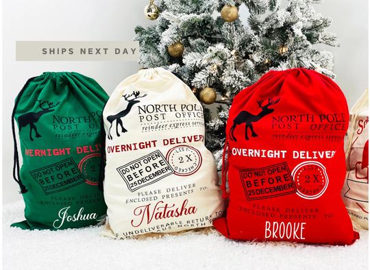 Discover jumbo Santa bag, oversized Santa sack, Personalized Christmas bag