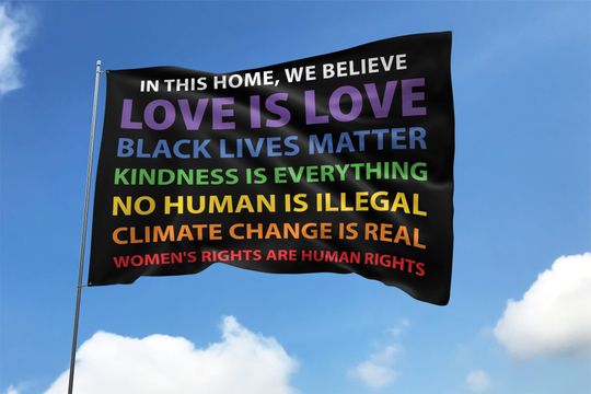 Discover Love Is Love House Flag, Liberal Yard Flag, Political Flag
