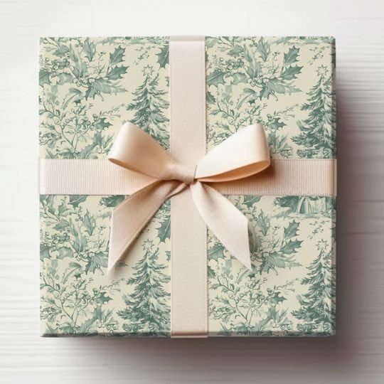 Discover Vintage Christmas Toile Christmas Wrapping Papers