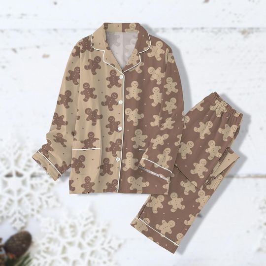Discover Christmas Gingerbread Man Cookie Pajamas Shirt, Christmas Cookie Pajama