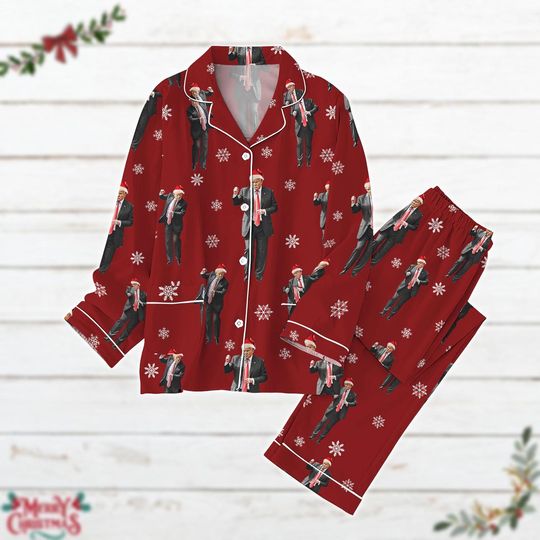 Discover Trump Dancing Pajamas Christmas, Trump 2024 45 47 Christmas Shirt