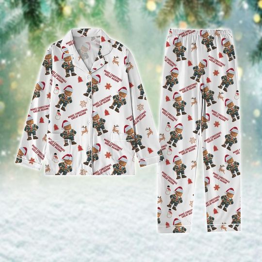 Discover President Trump Christmas Pajamas, Trump Gingerbread Xmas Pajamas