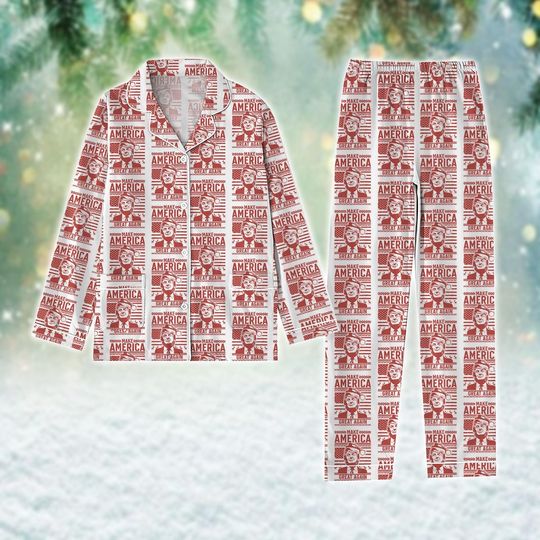 Discover Trump Make American Great Again Pajamas Set, President Trump Pajama