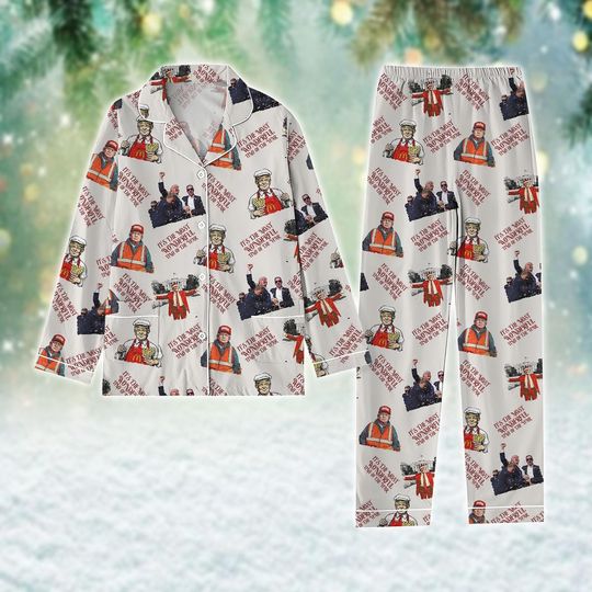 Discover Trump Garbage Christmas Pajamas, Trump Mac Pajamas Set