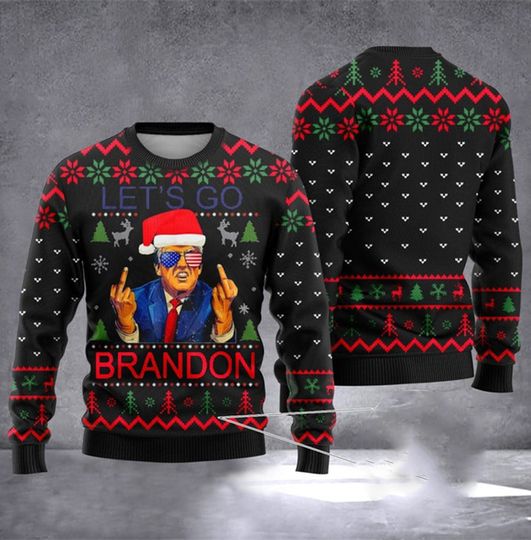 Discover Fashion 2024 Trump President Ugly Sweater 3D Printed Funny Printed Pullover Top Christmas