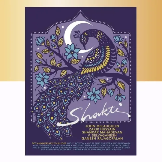 Discover 252/350 RARE SHAKTI 50TH ANNIVERSARY TOUR POSTER