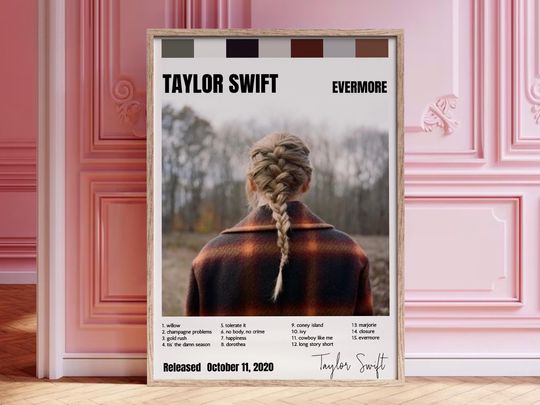 Discover Taylors Swiftie Wall Art Print, Swiftie Evermore Album Poster