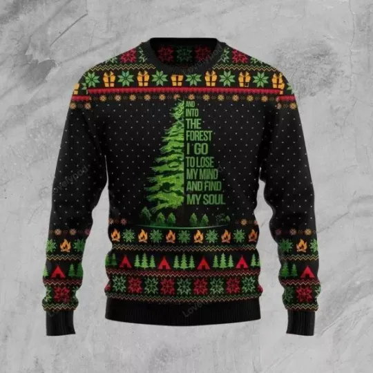 Discover Into The Forest I Go Camping Ugly Christmas Sweater Gift For Christmas