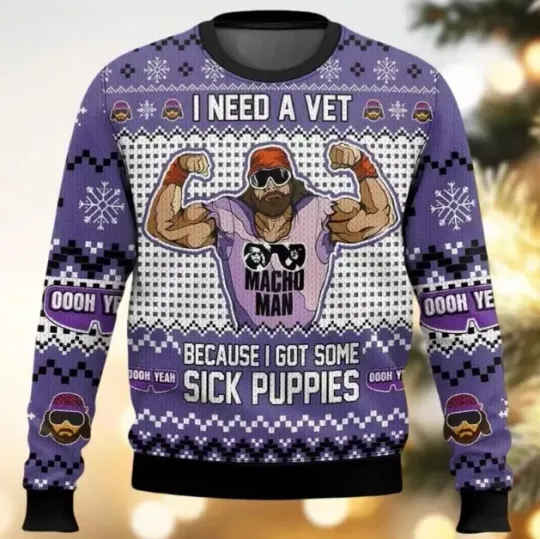 Discover The Cream Of The Crop Ugly Christmas Sweater, Macho Man Randy Savage Sweater