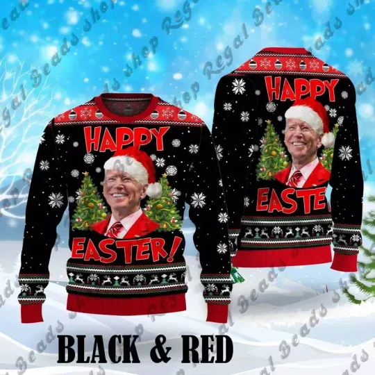 Discover Joe Biden Ugly Christmas Sweater, Happy Easter Joe Biden, Funny Xmas Sweater