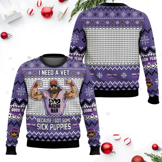 Discover Sick Puppies Macho Man Ugly Sweater, The Cream Of The Crop