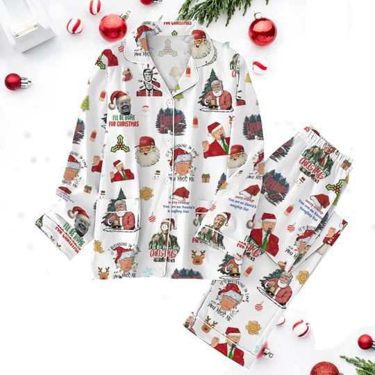 Discover Funny Trump Christmas Pajamas Set, Humorous Trump Women Pants