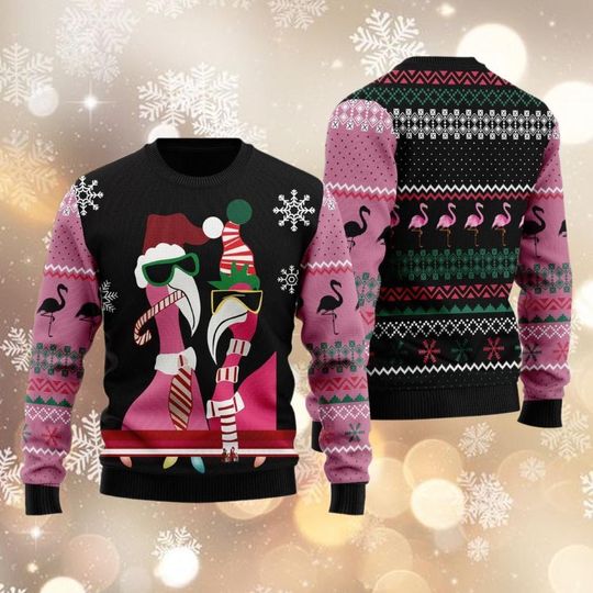 Discover Candy Cane Flamingo 3D All Over Printed shirt, Animal Lovers Ugly Christmas Sweater