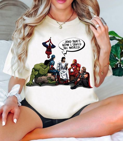 Discover And That's How I Saved The World Jesus And Superheroes T-Shirt