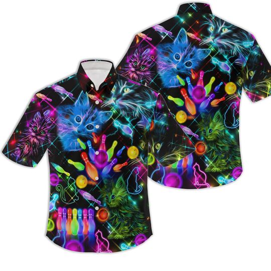 Discover Bowling With My Cats Hawaiian Shirt