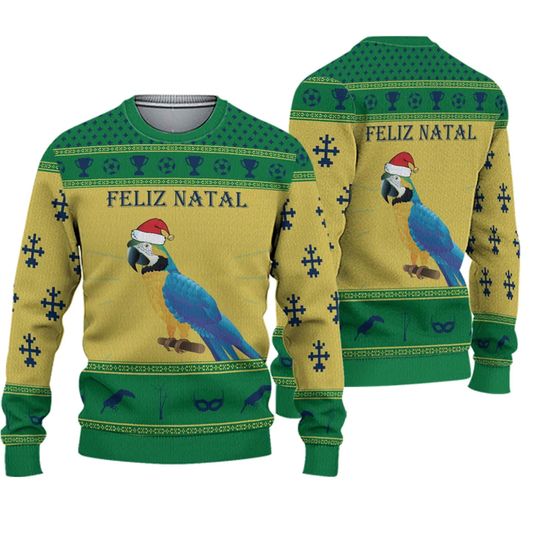 Discover Brazil Bird Merry Christmas Style Unisex 3D Ugly Christmas Sweater