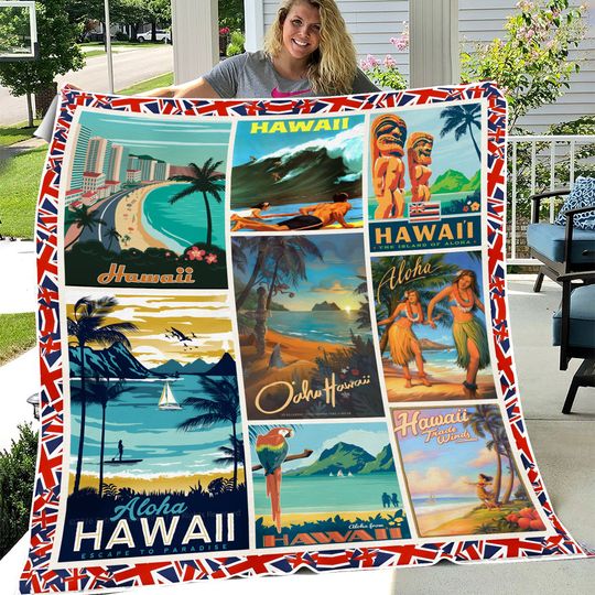Discover Hawaii Blanket Hawaiian Culture History Fleece Blanket