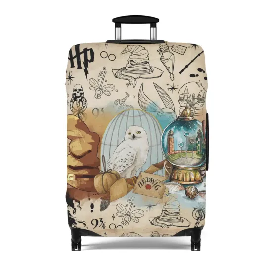 Discover Wizard World Luggage Cover, HP Fan Gift, Wizard School