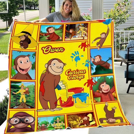Discover Personalized Curious George Blanket Curious George Fleece Blanket