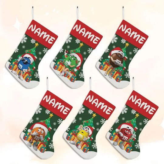 Discover Personalized M&M M And M Christmas Stocking, Family Christmas Stocking