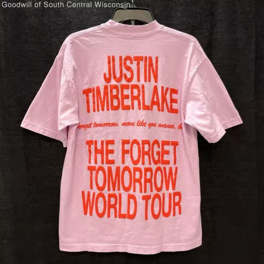 Discover JUSTIN TIMBERLAKE The Forget Tomorrow World Tour Merch Pink Tee T-Shirt