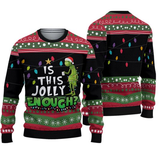Discover funny character Ugly Sweater, Is This Jolly Enough funny character Christmas Ugly Sweater