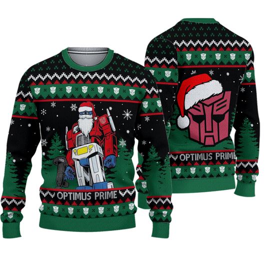 Discover Optimus Prime Transformers Santa Claus Autobots Christmas Ugly Sweater