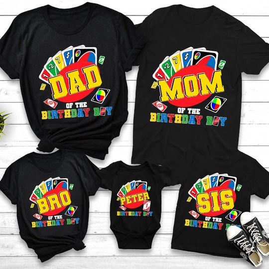 Discover Family Matching Uno Birthday Party Shirt