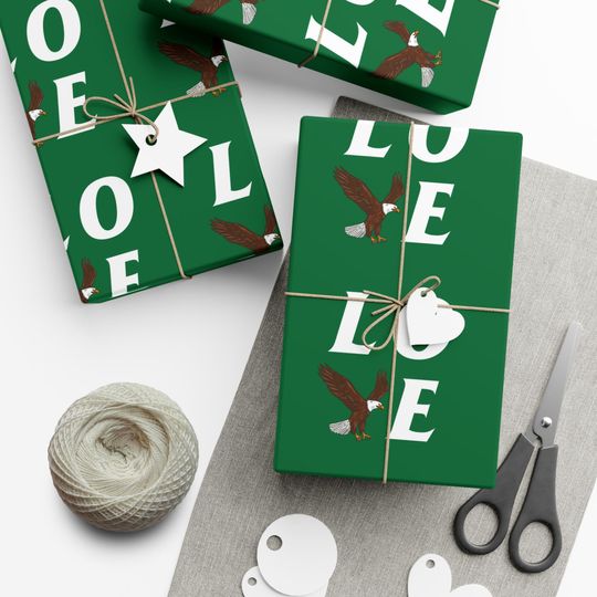 Discover Eagles Gift Wrap Paper - Sports Team Holiday Gift Wrap