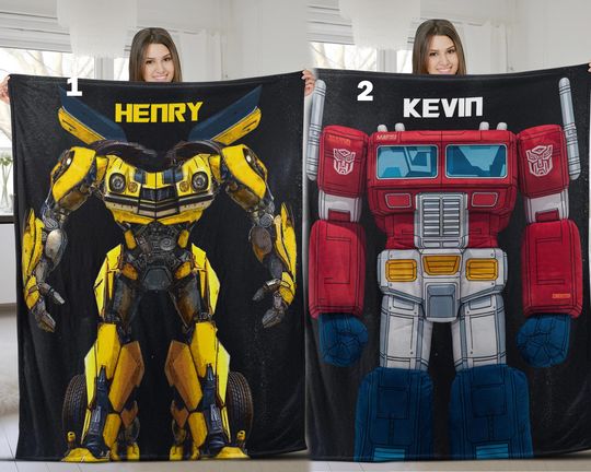 Discover Custom Transformer Blanket, Personalized Robot Blankets, Boy Bed Room Blanket