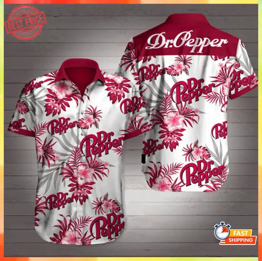 Discover Aloha Summer On Beach with DR.PEPPER Button Hawaiian Shirt