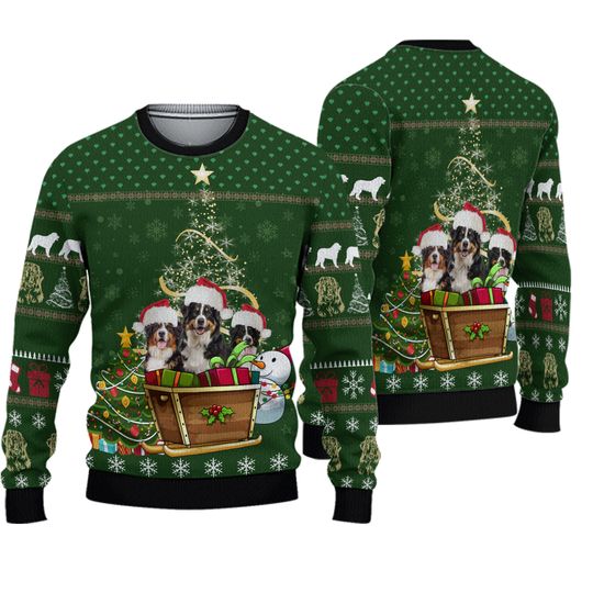 Discover Bernese Mountain Dog Group Xmas Ugly Christmas Sweater, Christmas 3D Sweaters