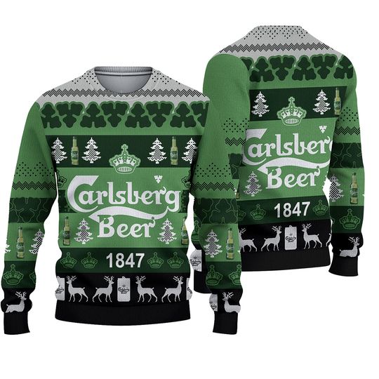 Discover Carlssberg Beer Ugly Christmas Sweater, Beer Lover Sweater