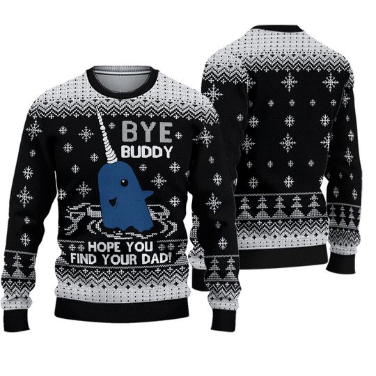 Discover Bye Buddy Christmas Sweater, Elf Narwhal Christmas Sweater