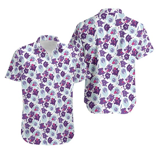 Discover Gengar Haunter Gastly Hawaiian Shirt, Soft Hawaii Shirt, 3D Hawaiian Aloha Shirt Summer Beach Shirt