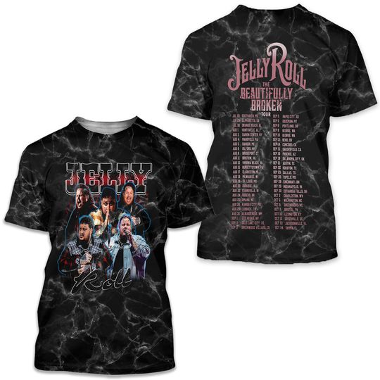 Discover Jelly Roll The Beautifully Broken Tour 2024 3D T-shirt Unisex S-5XL