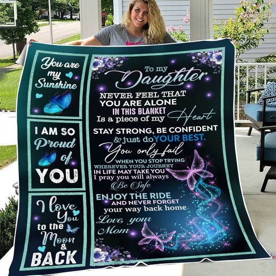 Discover Personalized To My Daughter Fleece Blanket Birthday Gift For Daughter Christmast