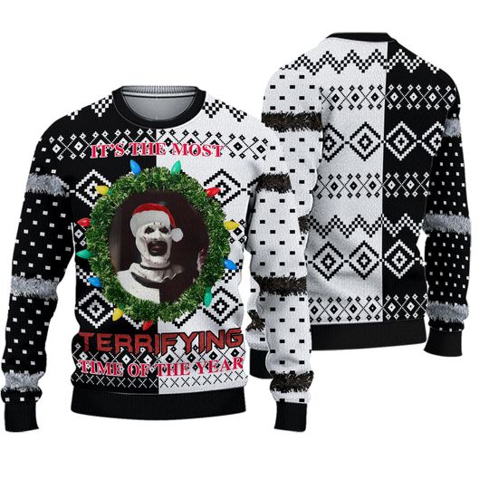 Discover Terrifier Art the Clown Christmas Ugly Sweater, Horror Movie Xmas Sweater