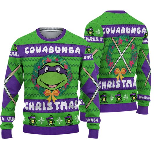 Discover Cowabunga Donatello TMNT Ugly Christmas Sweater