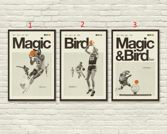 Discover LARRY BIRD Inspired Poster, Art Print  Minimalist, Helvetica, Mid-Century Modern Poster