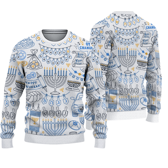 Discover Hanukkah Light The Menorah Ugly Christmas Sweater