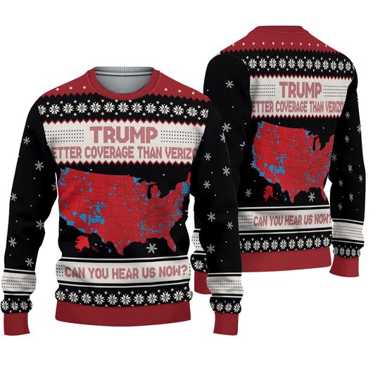 Discover Trump Better Coverage Than Verizon Sweater, Donald Trump Ugly Sweater