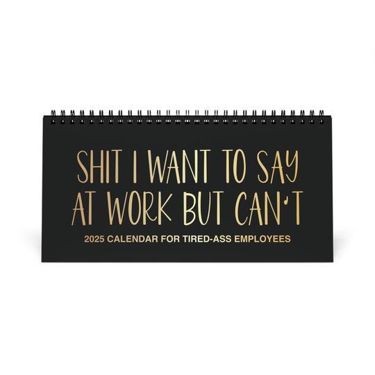 Discover 2025 Funny Office Humor Work Swear Affirmations Desk Calendar White Elephant Gag Gift