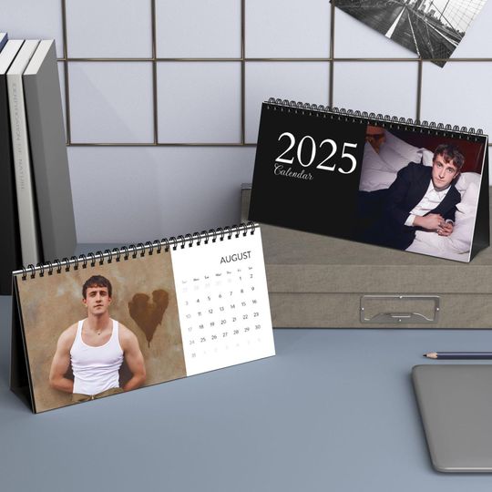 Discover Paul Mescal Desktop Calendar (2025 grid)
