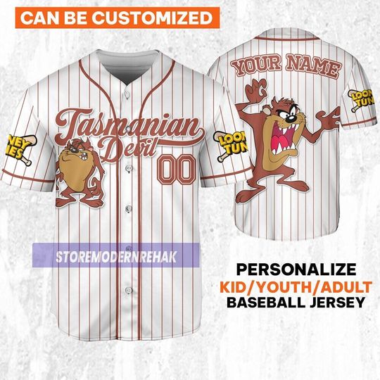 Discover Custom Looney Tune Tasmanian Devil Simple Baseball, Baseball Team Outfit, Gift for Space Jamz Fans, Tune Squad Jersey