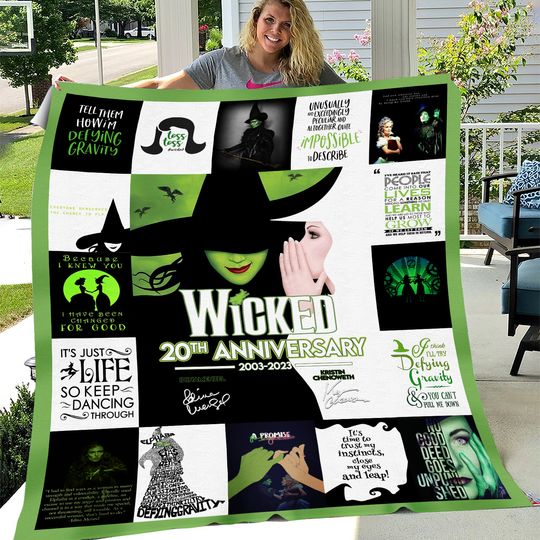 Discover Broadway Wicked The Musical 20th Anniversary Fleece Blanket