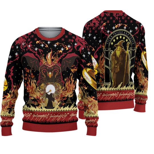 Discover Lord of the Rings You Shall Not Pass Balrog Christmas Sweater